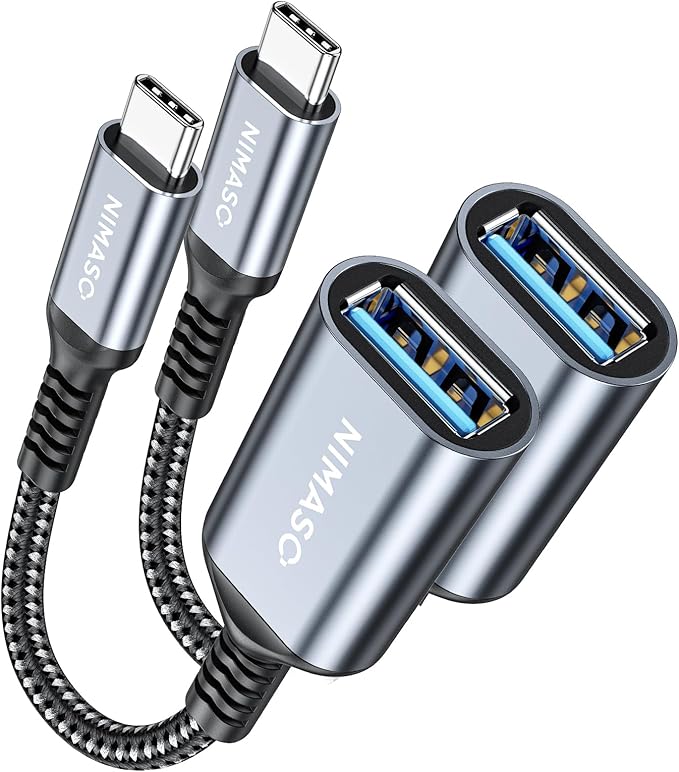 USB C to USB 3.0 Adapter [2 pack],NIMASO USB-C to USB,Thunderbolt 3 to USB Adapter OTG Cable for Macbook Pro/Air 2020/2018,iPad Pro 2020,Galaxy S20 S20+,Google Pixel and More