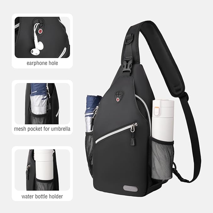 MOSISO Sling Backpack, Multipurpose Crossbody Shoulder Bag Travel Hiking Daypack