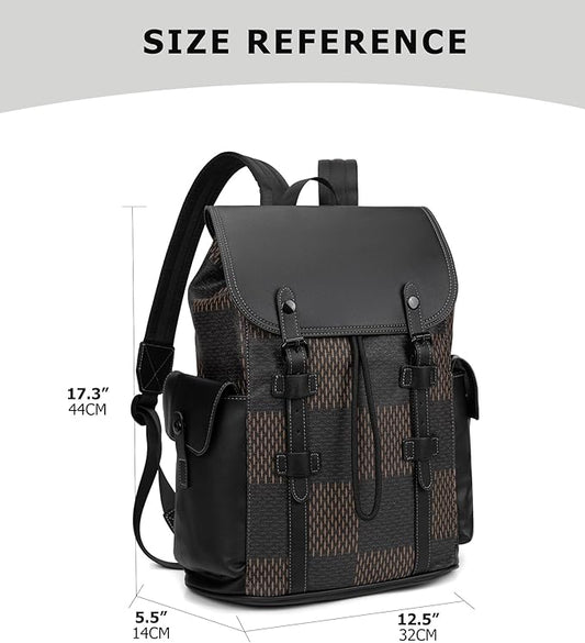 KingTo Laptop Backpack for Men Luxury Anti-Theft Travel Backpack Casual Business Waterproofing Computer Bag (A-Brown)