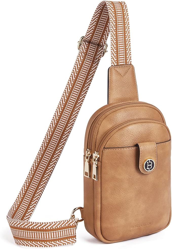 BOSTANTEN Small Sling Bag Crossbody Bags for Women Trendy Crossbody Purse Leather Chest Bag