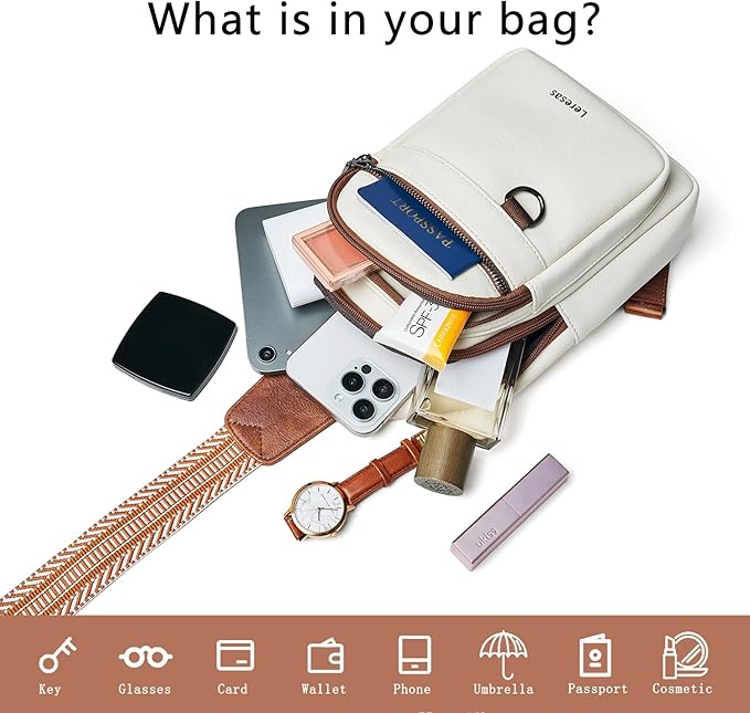 7L Sling Bag for Women Men Vegan Leather Crossbody Bags Fanny Pack Purse Backpack Over Shoulder Bag Travel Anti Theft