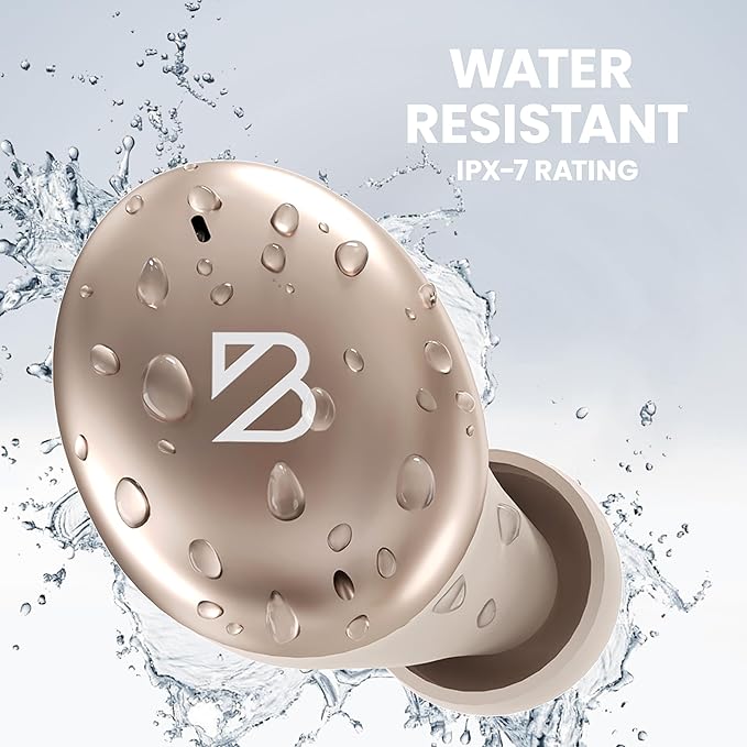 Back Bay Audio Tempo 30 Wireless Earbuds for Small Ears - Award-Winning Sound, Sweatproof Bluetooth Earbuds, Comfortable Ear Buds for Women, Gold Earphones Small Ear Canals, Long Battery Headphones