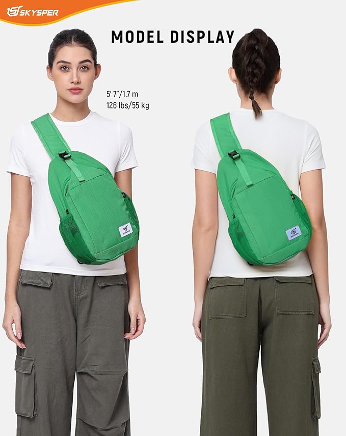 SKYSPER Sling Bag RFID Cross Body Bag Recycled Crossbody Backpack Travel Daypack