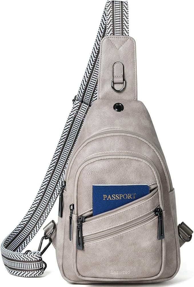 Sling Bag for Women Crossbody Purse Leather Crossbody Bag Fanny Pack Chest Pack for Travel Everyday Vacation