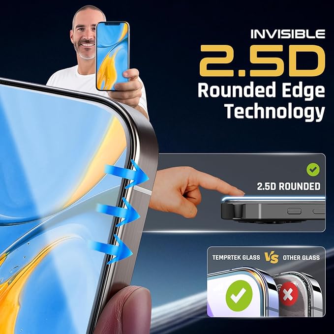 2 Pack Simple iPhone 16 Pro Max Screen Protector 9H Military Grade Scratch Fingerprint Resistance Anti-Glare Shatterproof Tempered Glass Anti-Spy Easy Installation Bubble Free