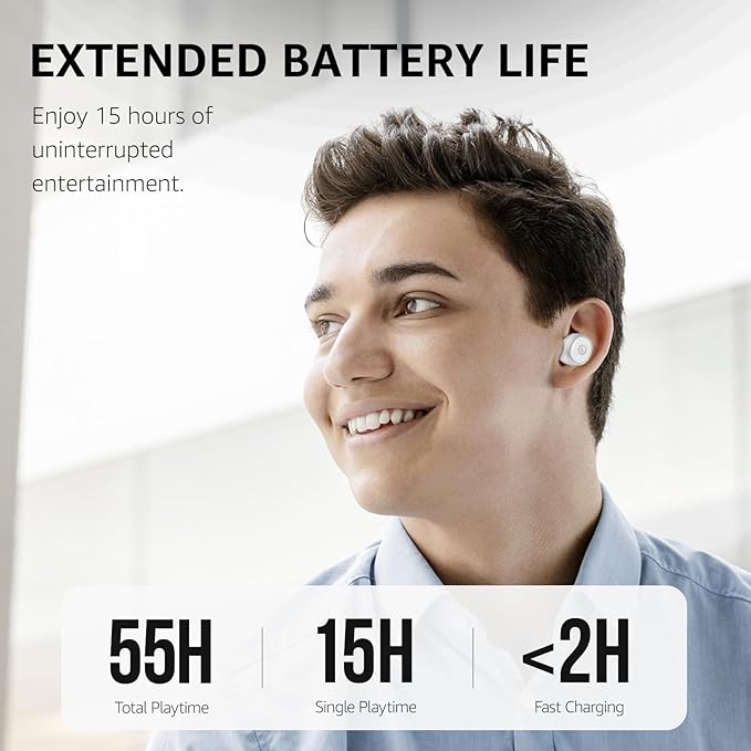 TOZO T10 Wireless Earbuds Bluetooth 5.3 Headphones, App Customize EQ, Ergonomic Design, 55H Playtime, Wireless Charging Case, IPX8 Waterproof Sound in-Ear Headset, 2025 New Version