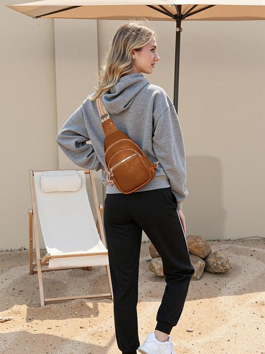 Small Leather Sling Bags for Women Fashion Crossbody Backpack Purse Sling Crossbody Bags