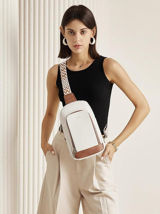 CLUCI Crossbody Bags for Women Men,Leather Sling Bag Cross Body Backpack for Woman Gifts for Women Birthday Unique