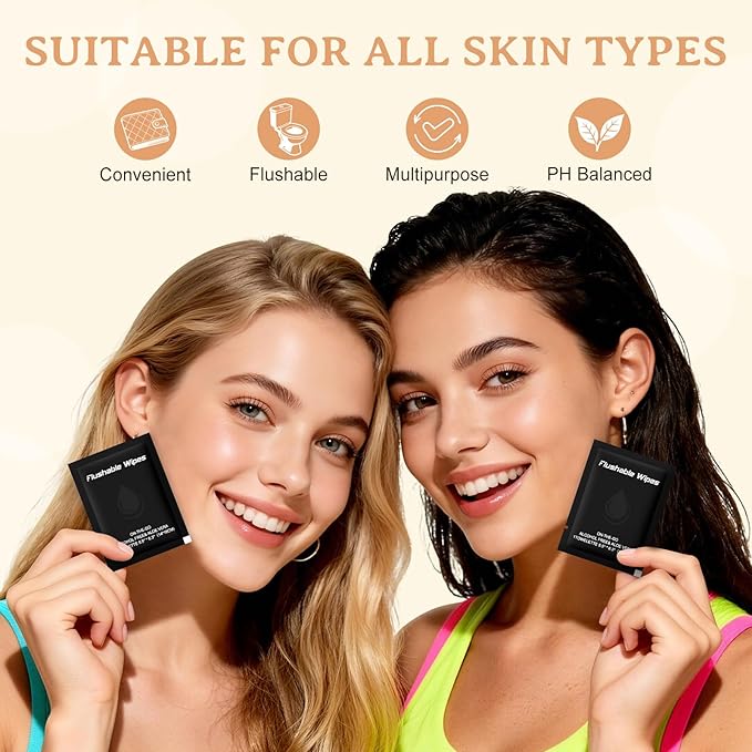 twoworld Flushable Wipes Travel Size Individually Wrapped for Women and Men,Unscented Wet Wipes Travel Size for Adult,Women,Men,Girl and Homeless (black,pack of 200)