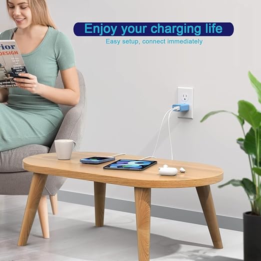 USB C Wall Charger Block, 3Pack 20W Dual Port PD Fast iPhone 16/15 Charger USB C Wall Charger Adapter + USB A Quick Charging Brick Plug for iPhone 15/14/13/12/11/Pro Max/Plus/XS/XR/X,iPad,AirPods-Blue