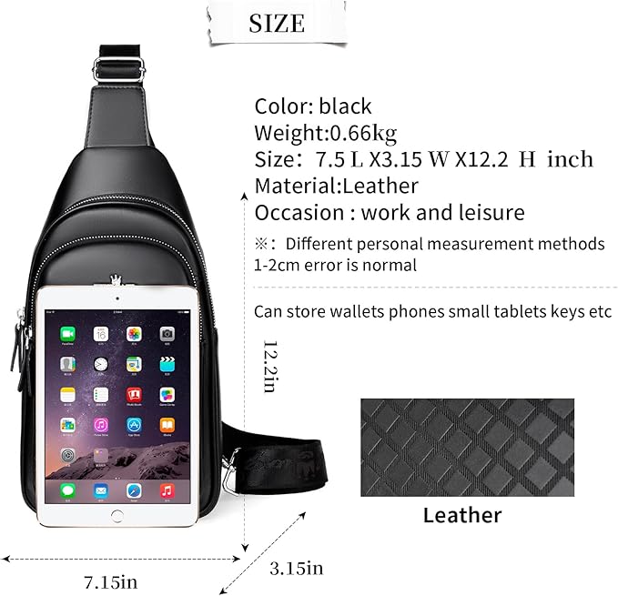 FSD.WG sling Backpack for Men Chest Bag Crossbody Shoulder Bags Travel Bag Purse for Men with Water Resistant