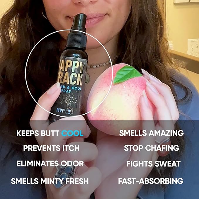 Derm Dude Happy Crack Refresh & Cool Butt Spray | MVP Scent | Deodorant & Odor Eliminator with Soothing Witch Hazel & All-Natural DeoPlex for Odor Control | 2 oz (1 Pack)