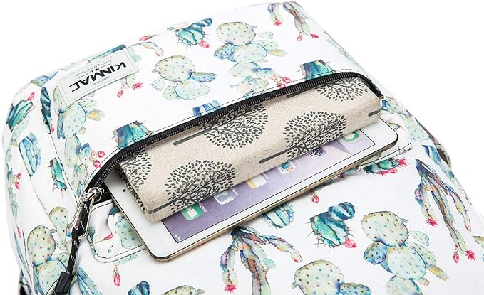 Kinmac Water Resistant Laptop Travel Outdoor Backpack with USB Charging Port for 13 inch 14 inch and 15.6 inch Laptop (Cacti)