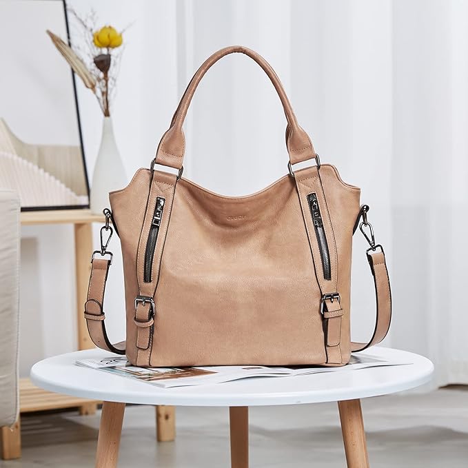 CLUCI Purses for Women Vegan Leather Handbags Tote Purse Shoulder Bag Large Ladies Hobo Bags