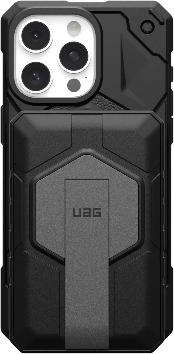 URBAN ARMOR GEAR UAG 10000mAh Power Bank SRGE 20W 2-Port USB-C USB Magnetic Wireless Portable Charger Fast Charging Battery Pack w/Kickstand Compatible with iPhone 17, Samsung Galaxy S25, Black/Grey
