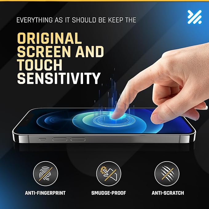TEMPRTEK+ for iPhone 12/12 Pro Glass Screen Protector 2 Pack (9H+ Military Grade 3X Protection) Shatterproof Tempered Glass - Anti Scratch/Fingerprint [Full Coverage] Case Friendly