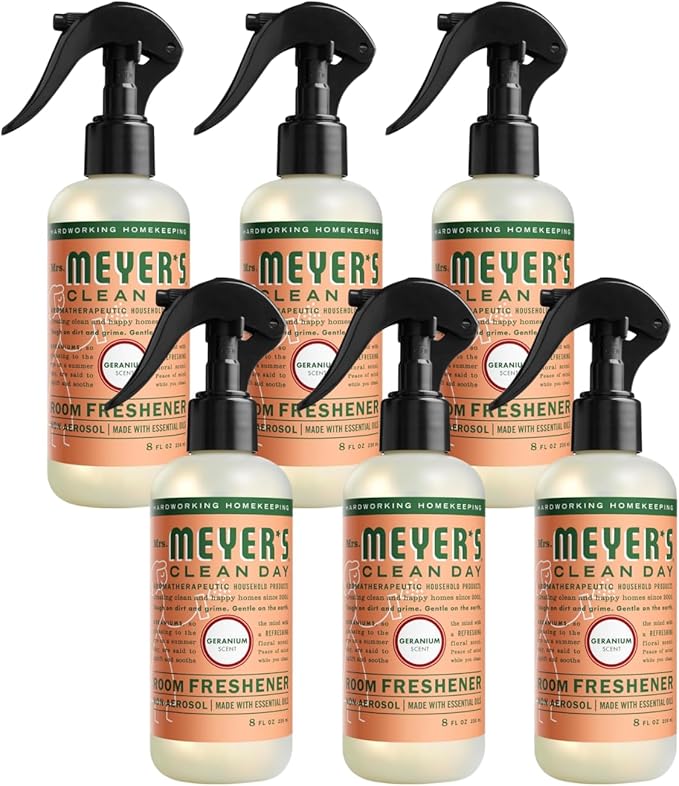Mrs Meyers Clean Day Room Freshener - Geranium,8 Fl Oz (Pack of 6)