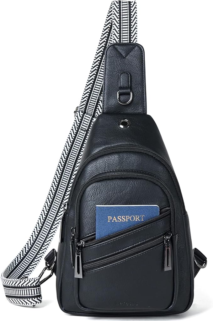 Sling Bag for Women Crossbody Purse Leather Crossbody Bag Fanny Pack Chest Pack for Travel Everyday Vacation