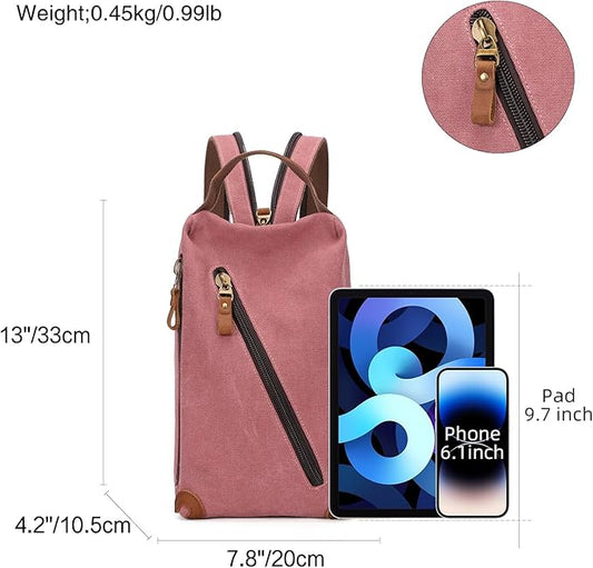 KL928 Canvas Sling Bag crossbody Bags Small Backpack Pack Travel Purse convertible purses for Women Men