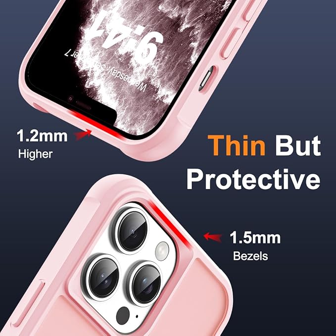 Compatible with iPhone 11 Pro Max Case with Invisible Magnetic O-Ring Stand Military-Grade Translucent Case for iPhone 11 ProMax 6.5" [Compatible with Mag-Safe][Great Grip Feeling], Pink