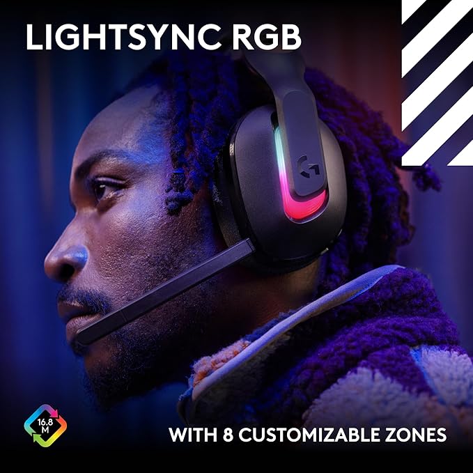 Logitech G Astro A20 X Lightspeed Wireless Gaming Headset for PS5, Xbox, Switch, PC with 2-System PLAYSYNC Audio, Bluetooth, LIGHTSYNC RGB, and 48 kHz Boom Mic - Black
