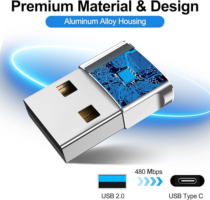 𝟒𝐏𝐚𝐜𝐤 𝐔𝐩𝐠𝐫𝐚𝐝𝐞𝐝 USB to USB C Adapter,Type-C Female to A Male Car Charger OTG Converter for Apple Watch Ultra 8 9 10,iPhone 16 15 14 13 Pro Max,Samsung S24,Nintendo Switch,AirPods,iPad,Car