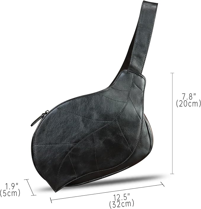 IVTG Genuine Leather Sling Bag for Women Vintage Real Leather Sling Backpack Fashion Shoulder Crossbody Bags Chest Bags