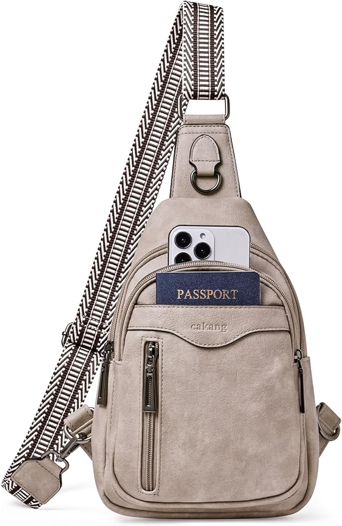 Womens Sling Bag Crossbody Bags for Women Vegan Leather Sling Backpack Daypack Fanny Pack Crossbody Purse Travel