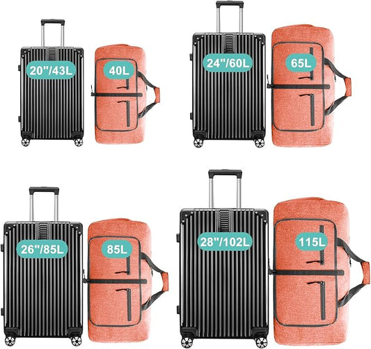 Dimayar 115L Travel Duffle Bag for Men Women - Foldable Duffel Bag with Shoes Compartment - Overnight Bags Waterproof & Tear Resistant(Orange)