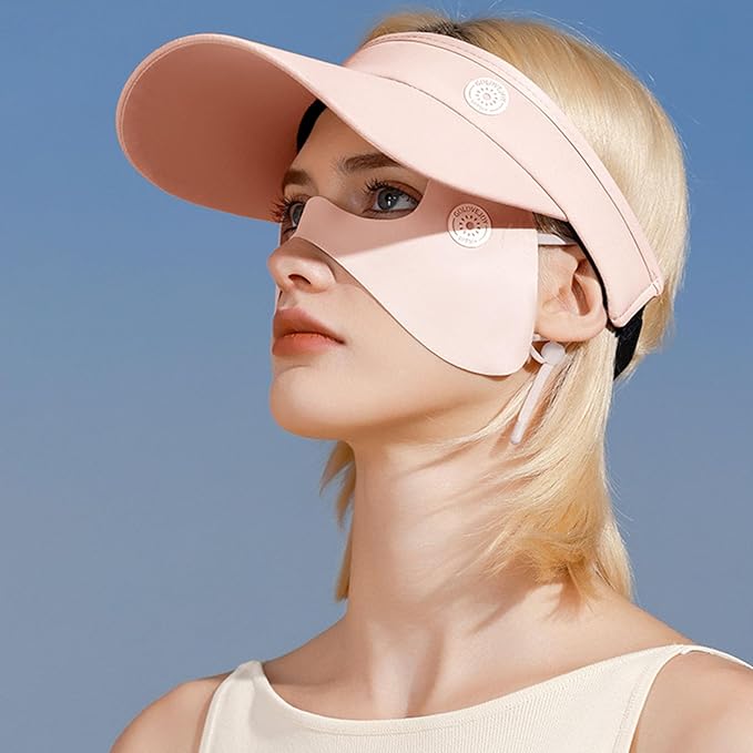 UPF50+ Half Mask,Face Shield,Sun Screen Protector for Face with Adjustable Ear Straps, Golf Visors for Women Golfers