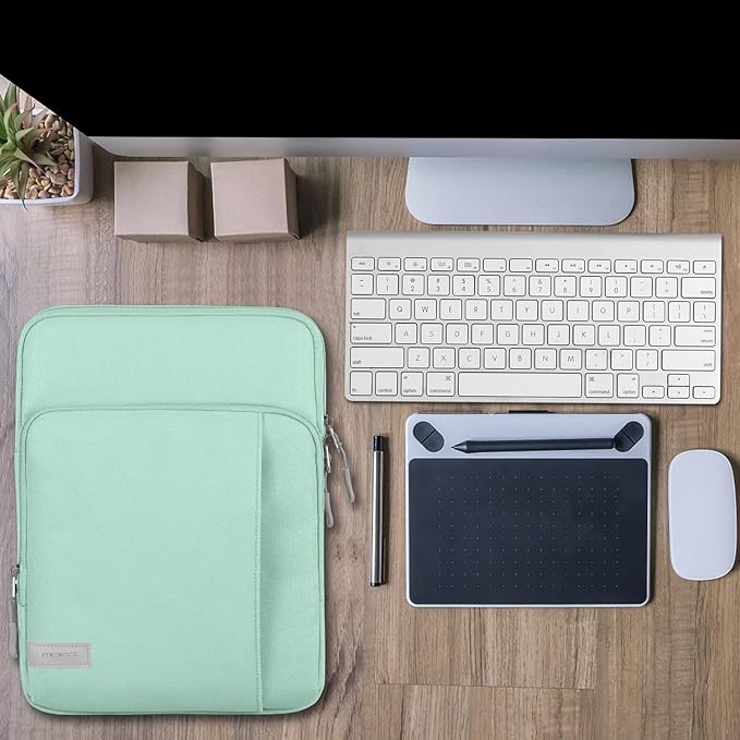 MoKo Laptop Sleeve Bag for 13.3-14 Inch, Notebook Carrying Case with Pocket Fits MacBook Pro M2 14/13/M1/Max 14.2/Air 13.6" M3/M2 2024/2022, Surface Pro 9/8 13", Mint Green
