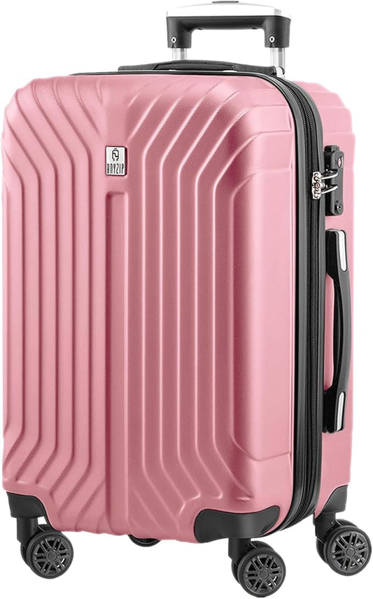 AnyZip Expandable Luggage, 28 Inch Large Hard Shell Checked Suitcase, Rolling Lightweight Travel Suitcases with Wheels TSA Lock (Pink)
