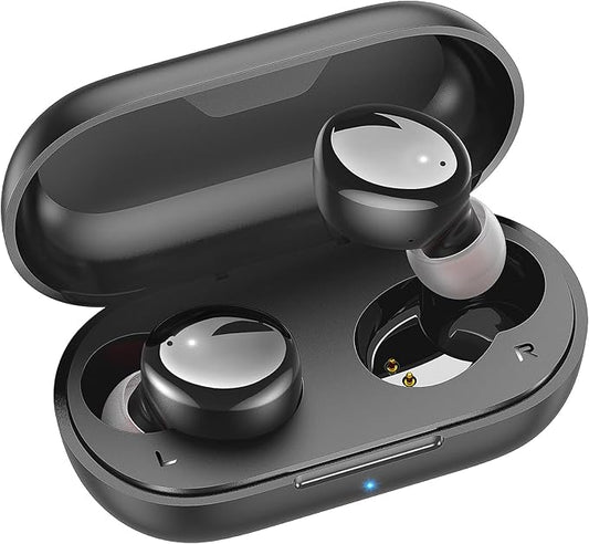 kurdene Wireless Earbuds Bluetooth 5.3 in Ear Buds Light Weight Headphones,Deep Bass Sound,Built in Mics Headset,Clear Calls Earphones for Sports Workout Glossy Black