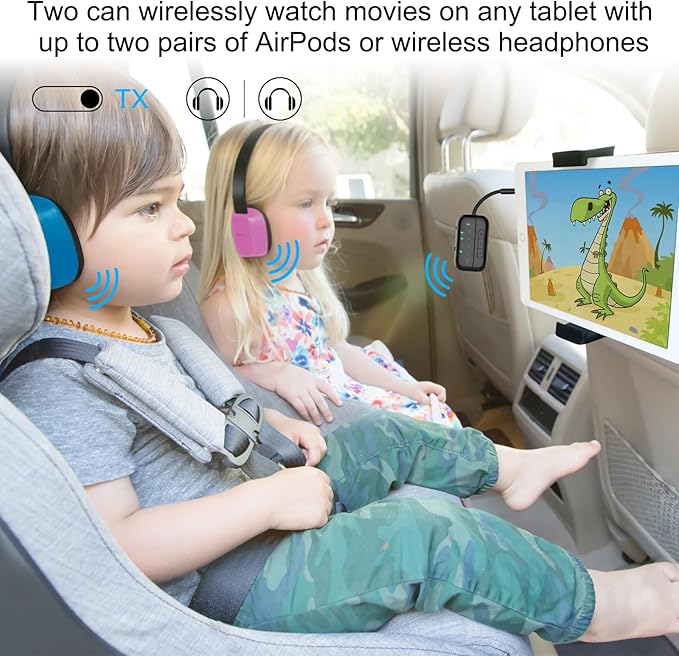 2025 Upgraded Pro Bluetooth 5.4 Transmitter Receiver,2-in-1 Airplane Wireless Adapter for Flight,TV,PC,Gym,Switch,Supports to 2 AirPods/Headphones;Audio AUX Receiver for Car/Home Stereo