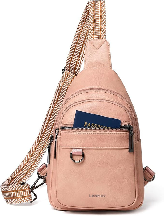 7L Sling Bag for Women Men Vegan Leather Crossbody Bags Fanny Pack Purse Backpack Over Shoulder Bag Travel Anti Theft