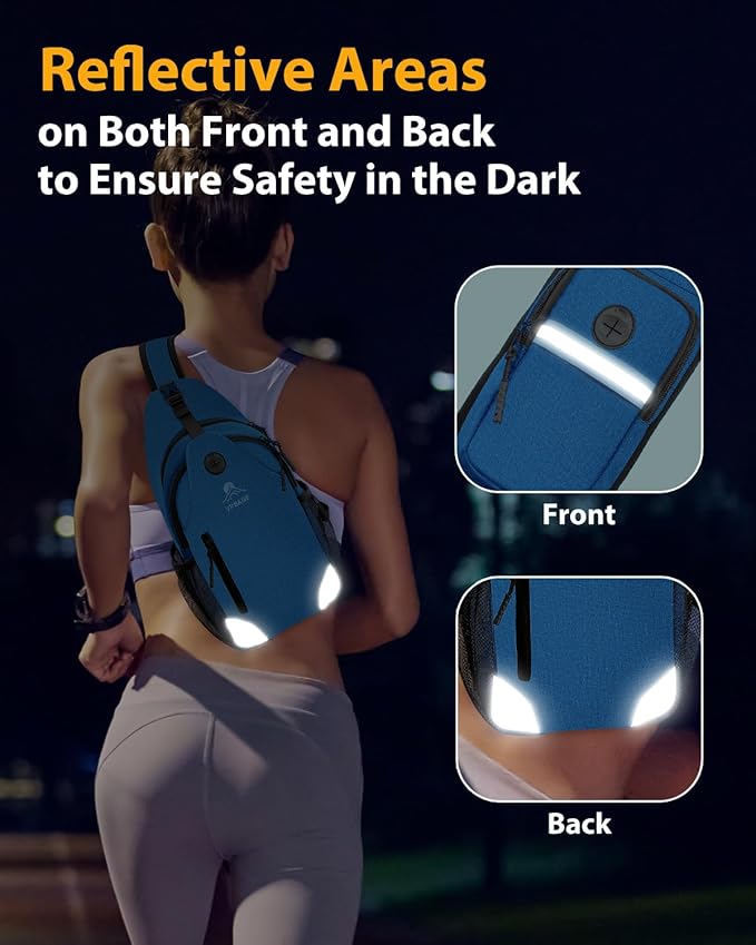 Sling Bag for Women, Crossbody Bag for Men, Cross Body Hiking Backpack, Travel Daypack, Chest Pack with Chest Phone Holder