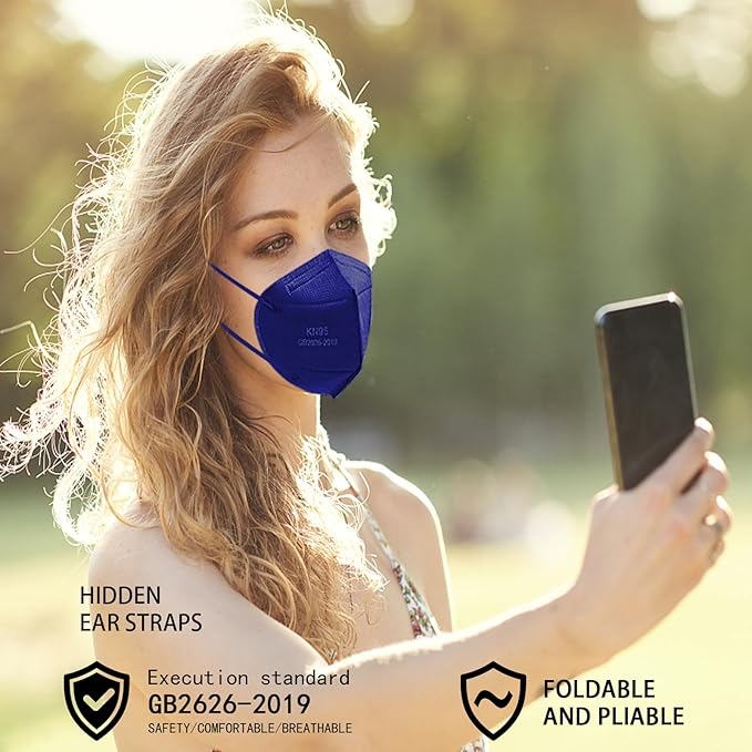 TIZZYT KN95 Face Mask | 50 Pack Disposable Face Mask | 5-Layers Comfortable Masks | KN95 Masks for Adults,Morandi Color