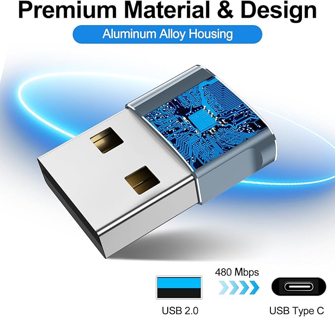 𝟒𝐏𝐚𝐜𝐤 𝐔𝐩𝐠𝐫𝐚𝐝𝐞𝐝 USB to USB C Adapter,Type-C Female to A Male Car Charger OTG Converter for Apple Watch Ultra 8 9 10,iPhone 16 15 14 13 Pro Max,Samsung S24,Nintendo Switch,AirPods,iPad,Car