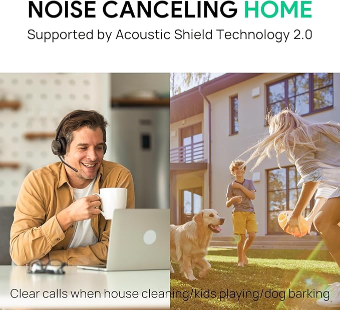 Yealink BH70 Dual Wireless Bluetooth Headset with Mic for Work, Teams Certified, up to 35h Talk Time, 147g All-Day Wearing Comfort, USB-C/A