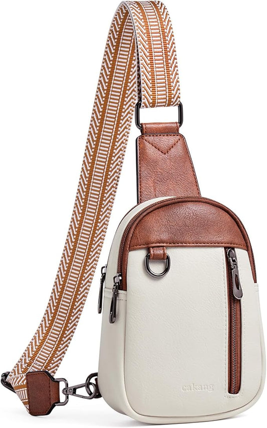 Womens Sling Bag Crossbody Bags for Women Vegan Leather Sling Backpack Daypack Fanny Pack Crossbody Purse Travel