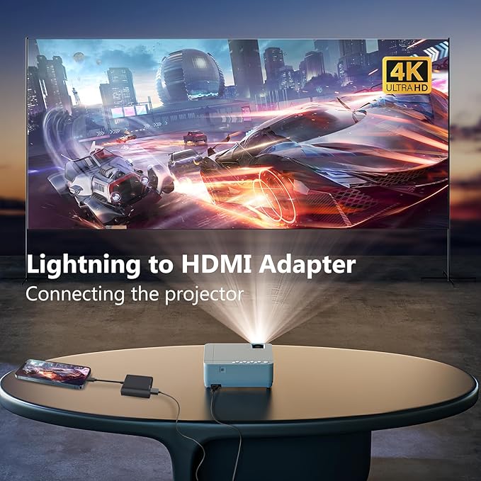 Lightning to HDMI Adapter for iPhone, [Apple MFi Certified] Digital AV Dongle,1080P Sync Screen Cable with Lightning Charging Port for iPhone, iPad to TV/Projector/Monitor No Need Power Supply