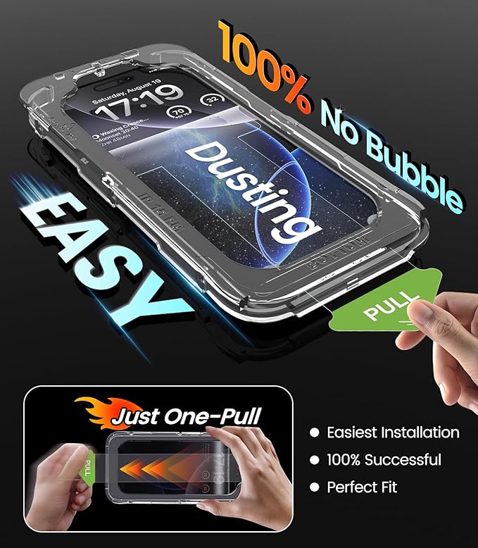 iGluz 4+2 Pack for iPhone 16 Pro Privacy Screen Protector with Camera Lens Protector 6.3 inch,9H+Tempered Glass[12FT Military Grade Shatterproof &100% Anti-Spy],3D Micro-Curved Edges[Longest Durable]