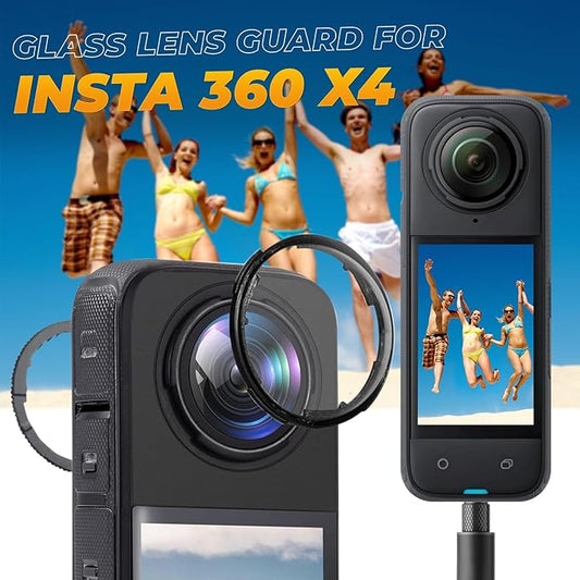 Semaiki Insta 360 X4 Premium Lens Guard+2 Screen Protector, 92% Transmittance, Anti-Scratch, Glass Lens Protecor, Insta 360 X4 Accessories kit