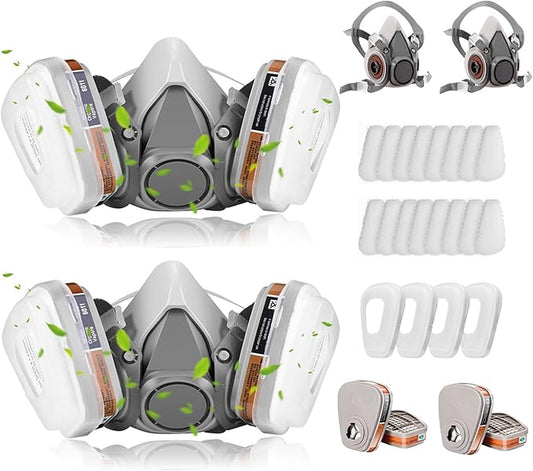 Respirator Mask, Reusable Face Respirators with Filters, Gas Masks Against Chemicals/Organic Vapor/Formaldehyde