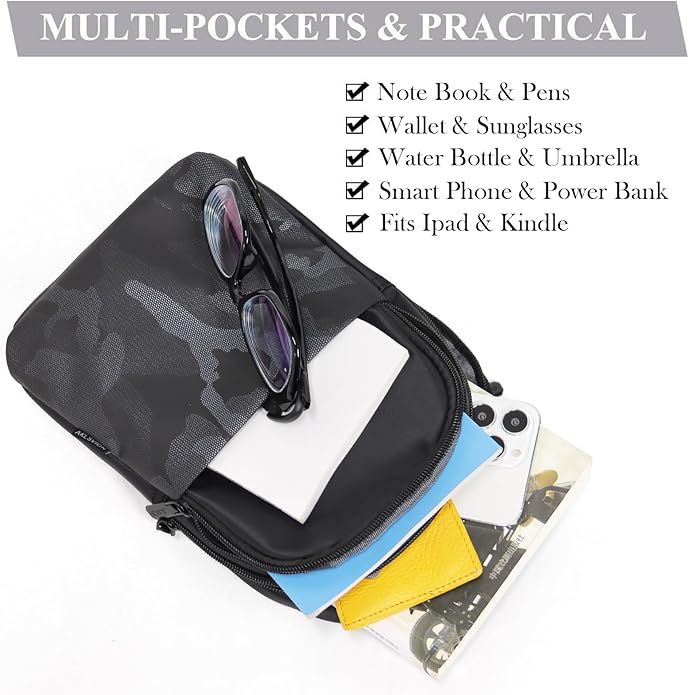 Waterproof Sling Bag Crossbody Bag for Travel Small Chest Bag for Women and Men travel sling bag for men