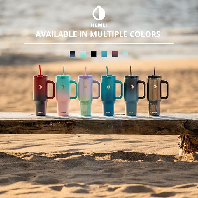 40 Oz Tumbler with Handle and Straw, Insulated Tumbler with Leakproof 2-in-1 Lid and Straw, Reusable and Portable Water and Coffee Stainless Steel Travel Mug, Vacuum Insulated