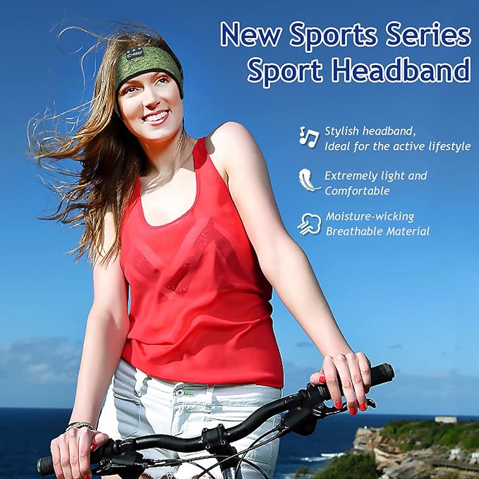 LC-dolida Sleep Headphones Bluetooth Headband Sleeping Wireless Headband Headphones with Thin HD Stereo Speakers Perfect for Side Sleepers, Sport, Yoga, Travel