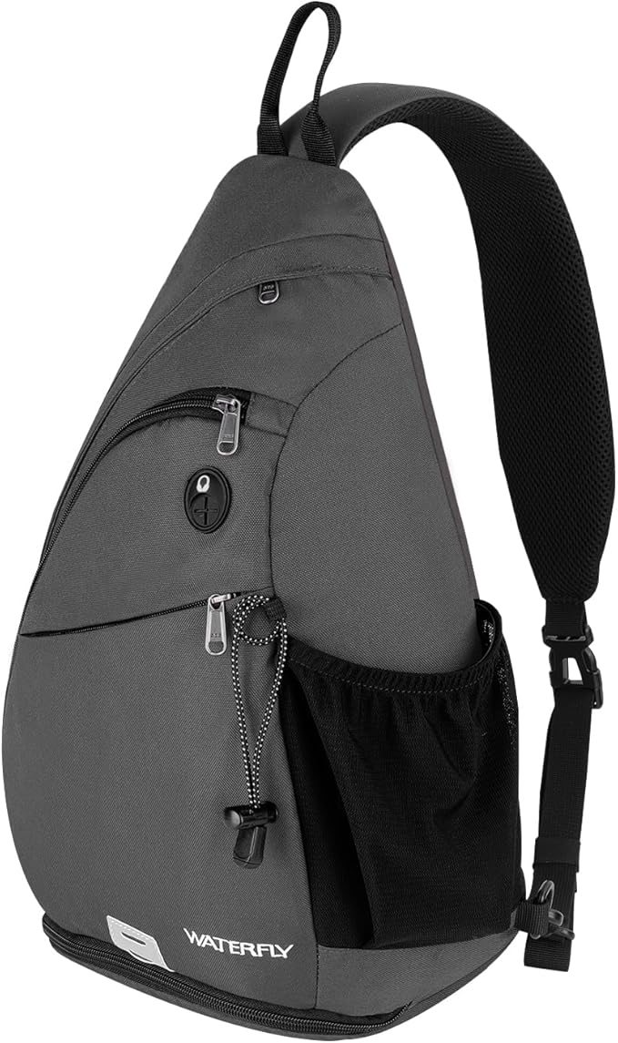 WATERFLY Sling Bag Crossbody Backpack: Over Shoulder Daypack Casual Cross Chest Side Pack