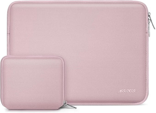 MOSISO Laptop Case 13.3 inch, 13-13.3 inch Laptop Sleeve Bag Compatible with MacBook Air/Pro 13 / Pro 14, HP Dell ASUS Lenovo Notebook, Neoprene Computer Sleeve Bag with Small Case, Baby Pink