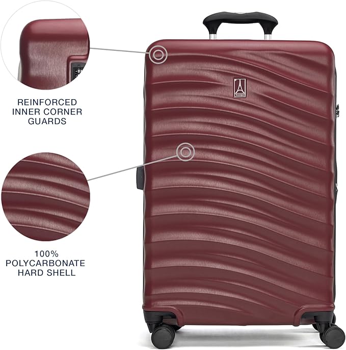 Travelpro Maxlite Air V2 Hardside Expandable Luggage, 8 Spinner Wheels, Lightweight Hard Shell, TSA lock, Cabernet, 2-Piece Set (21/25)